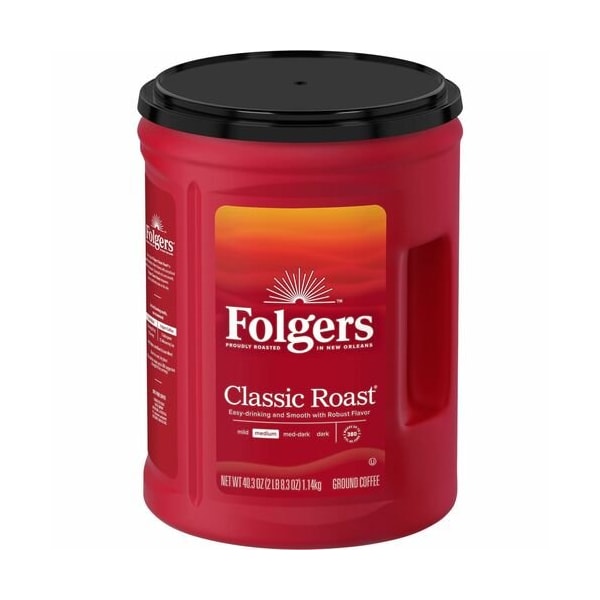Folgers Coffee, Classic, Medium Roast, 40.3oz Canister, Brown FOL30419